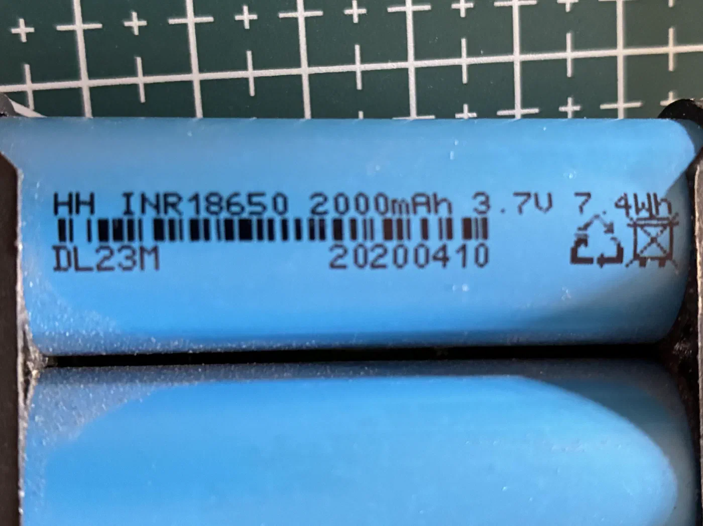 Typenschild der Zellen – 2000 mAh