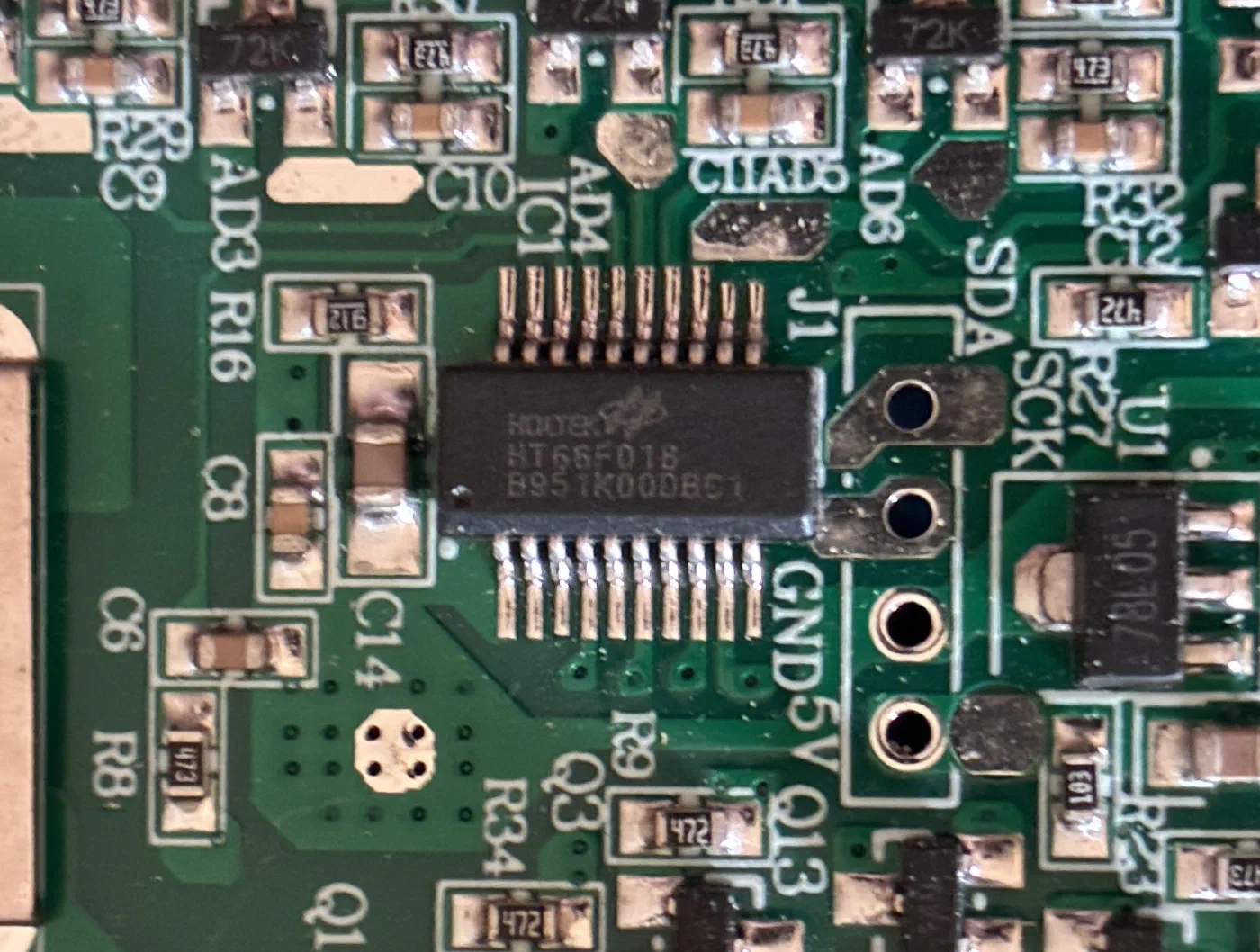 BMS with Holtek HT66F0185 microcontroller
